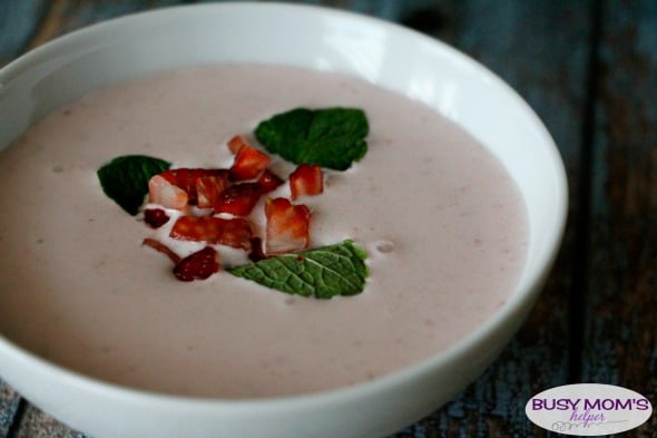 Copycat Carnival Cruise Strawberry Bisque - a creamy, delicious strawberry soup recipe!