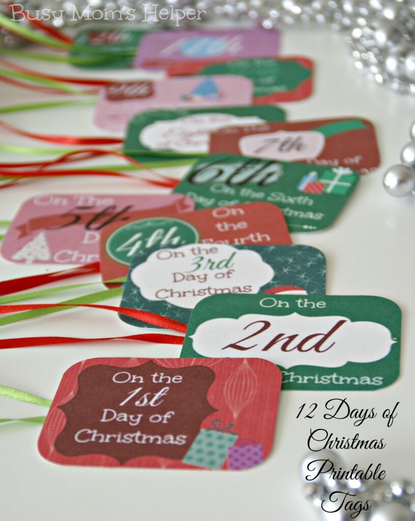 12 Days of Christmas Printable Tags / Busy Mom's Helper