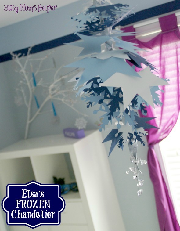 Elsa Frozen Chandelier / by www.BusyMomsHelper.com #Frozen #Elsa #DIY