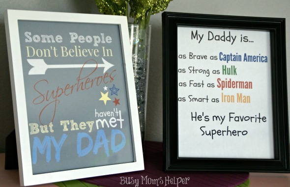 Superhero Dad Gift Free Printables / by www.BusyMomsHelper.com #fathersday #dadgift #freeprintable #superhero