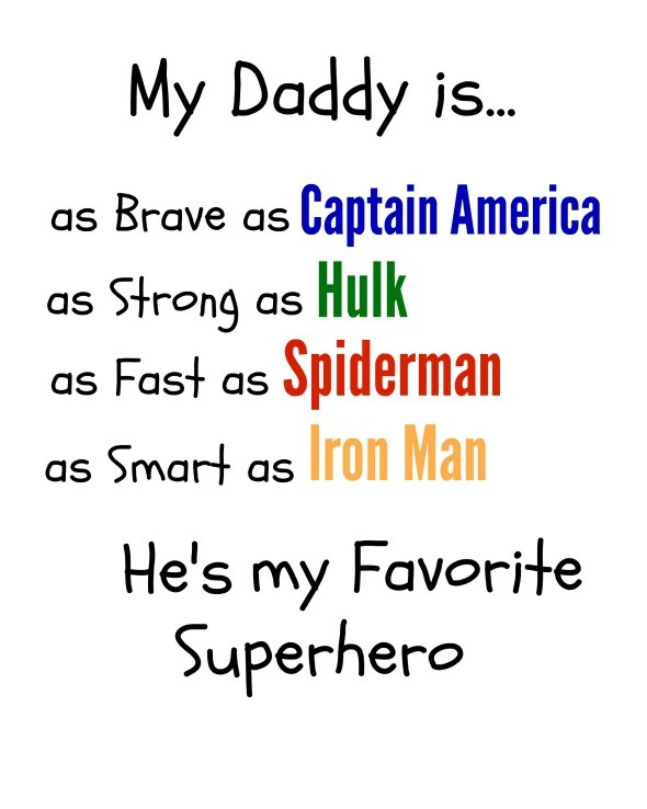 Superhero Dad Gift Free Printables / by www.BusyMomsHelper.com #fathersday #dadgift #freeprintable #superhero