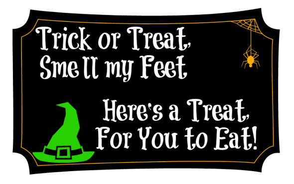 Trick or Treat Smell My Feet Halloween Gift / by Busy Mom's Helper #Halloween #Gift #FreePrintables #witch