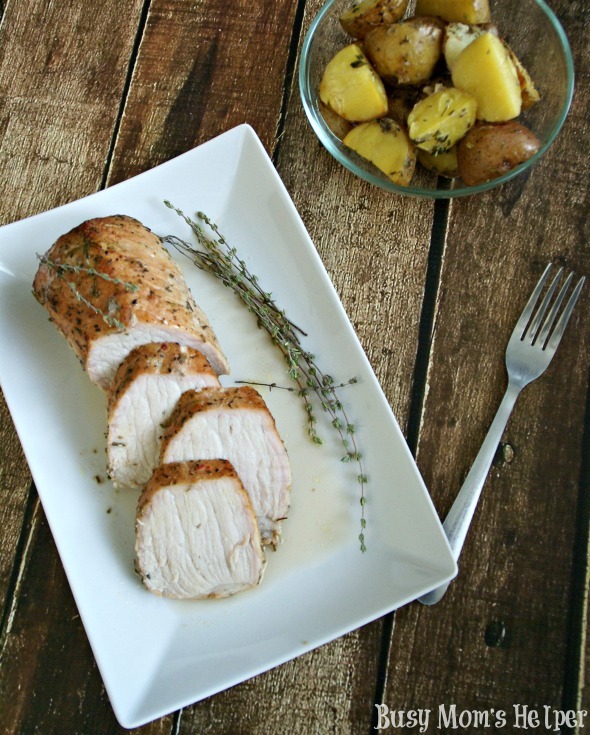 Hubby's Favorite Marinated Pork Loin with Seasoned Potatoes / by Busy Mom's Helper #PutPorkontheMenu #pmedia #ad #recipe