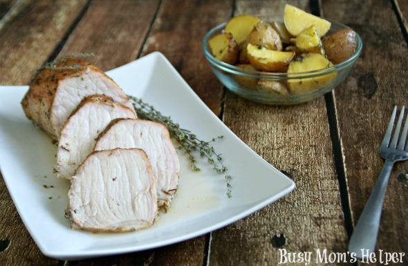 Hubby's Favorite Marinated Pork Loin with Seasoned Potatoes / by Busy Mom's Helper #PutPorkontheMenu #pmedia #ad #recipe