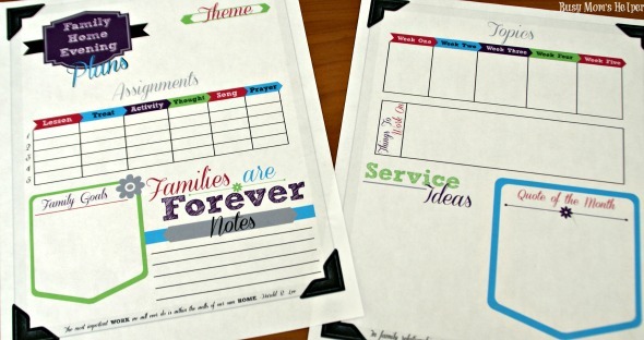 Family Home Evening Planner Printables / by Busy Mom's Helper #FHE #LDS #Planner #Printables