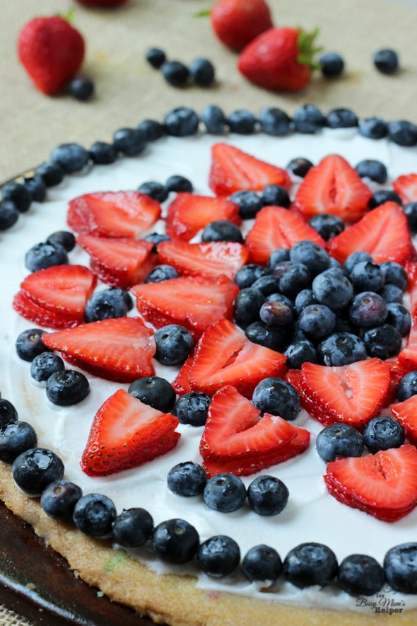 Gluten-Free Sugar Cookie 4th of July Pizza l Steph in Thyme for Busy Mom's Helper