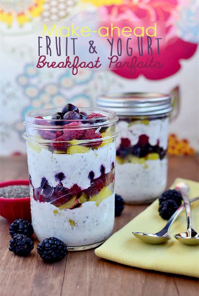 Make-ahead Fruit & Yogurt Parfaits / by Iowa Girl Eats / Round up by Busy Mom's Helper