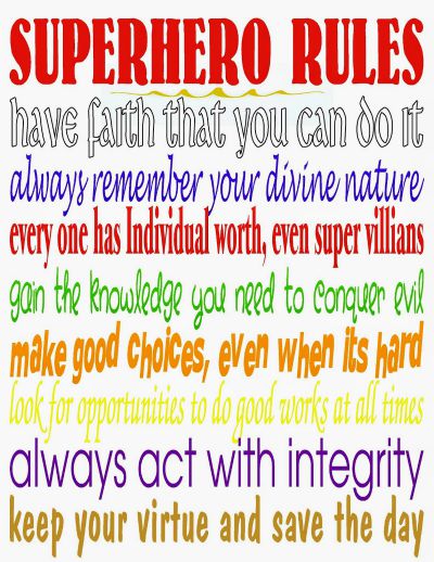superhero rules / by Kandy Kreations / Round up by Busy Mom's Helper
