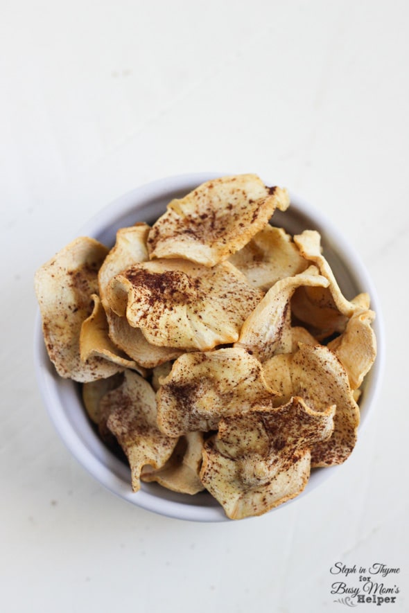 Baked Cinnamon Parsnip Chips l Steph in Thyme for Busy Mom's Helper