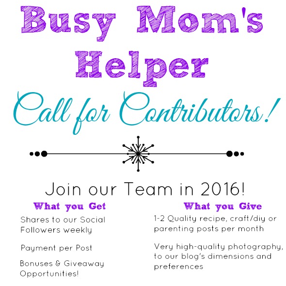 Join the Busy Mom's Helper 2016 Team! www.busymomshelper.com