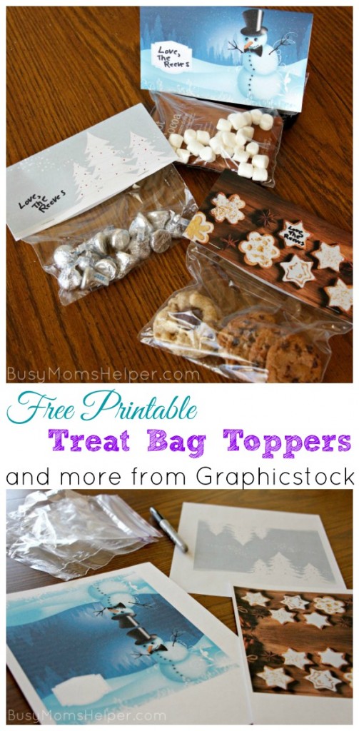 Free Printable Treat Bag Toppers for Holiday Gift Giving / by BusyMomsHelper.com #ad @graphicstock