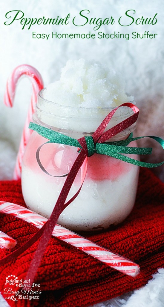 Peppermint Sugar Scrub - Easy Homemade Stocking Stuffer