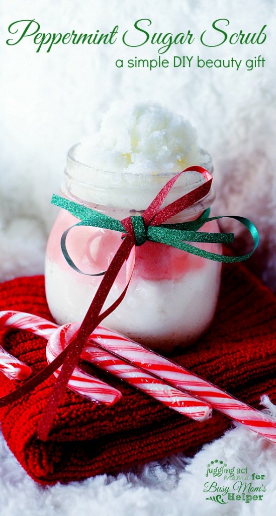 Peppermint Sugar Scrub via Juggling Act Mama for Busy Mom's Helper
