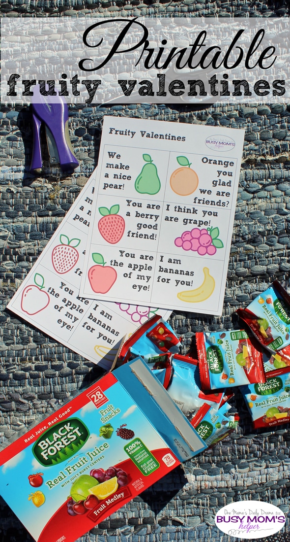 Printable fruity valentines | One Mama's Daily Drama for Busy Mom's Heper
