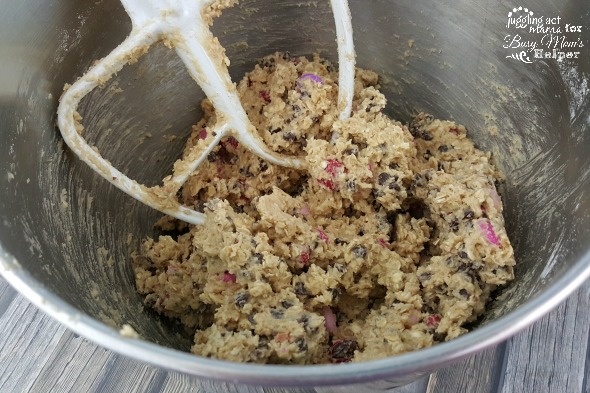 These Valentines Day Oatmeal Monster Cookies are loaded with tasty goodness!