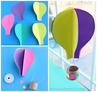 3d spinning hot air balloon craft for kids