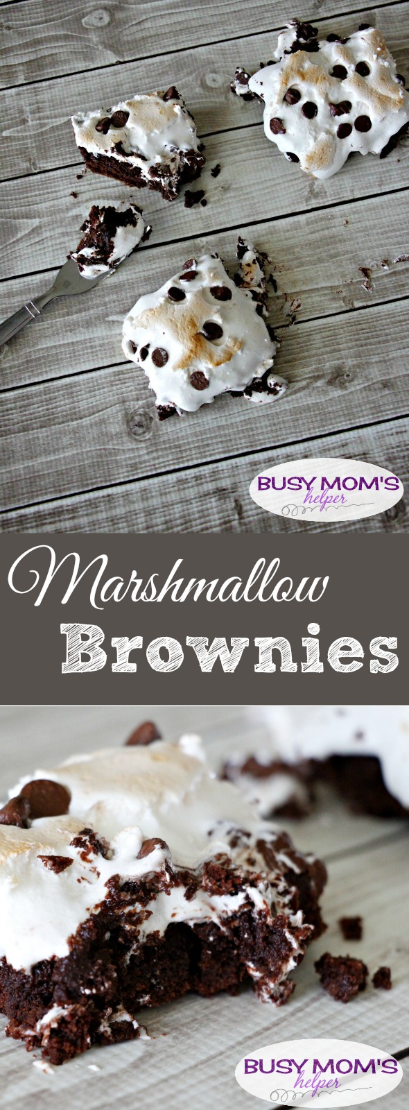 Marshmallow Brownies / by BusyMomsHelper.com / You'll love every bite of this gooey marshmallow brownie recipe