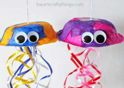 paper bowl jellyfish craft 