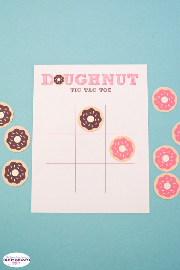 Printable doughnut tic tac toe | One Mama's Daily Drama for Busy Mom's Helper