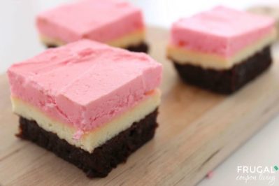 Neapolitan Cheesecake Brownie Bars Frugal Coupon LIving Smaller