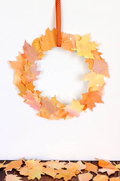 Watercolor-Paper-Leaf-Wreath