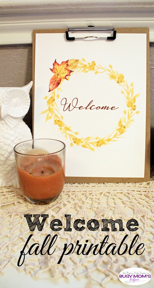 Welcome fall printable wreath