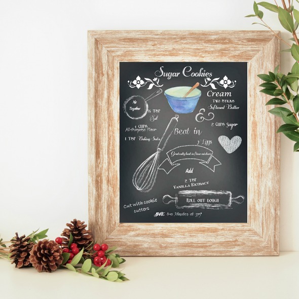 Chalkboard Sugar Cookie Recipe Printable