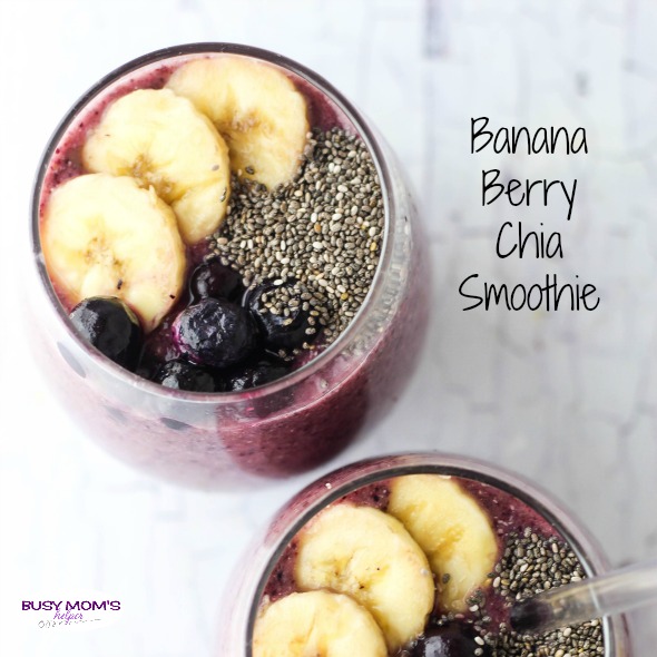 Banana Berry Chia Smoothie - Busy Mom's Helper