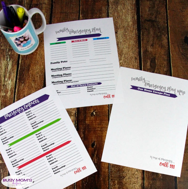 Family Home Binder Printables - keep all your family's important information in one, simple place with this helpful printable pack perfect for busy moms! There's pages for emergency contacts & plans, birthdays, medical and school information, budgets, weekly tasks and to do lists, menu and shopping lists, babysitter sheet & more! #printable #homebinder #familybinder #busymoms #homemanagement