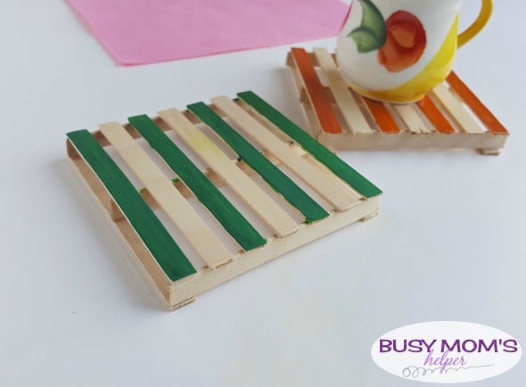 DIY Popsicle Stick Coasters / a fun craft for adults, kids, teens or anyone! #craft #diy #paint #popsiclestick #craftstick #project #activity