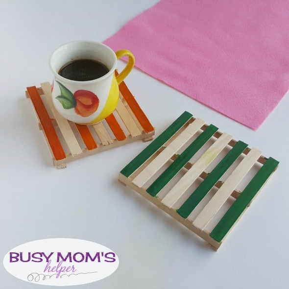 DIY Popsicle Stick Coasters / a fun craft for adults, kids, teens or anyone! #craft #diy #paint #popsiclestick #craftstick #project #activity