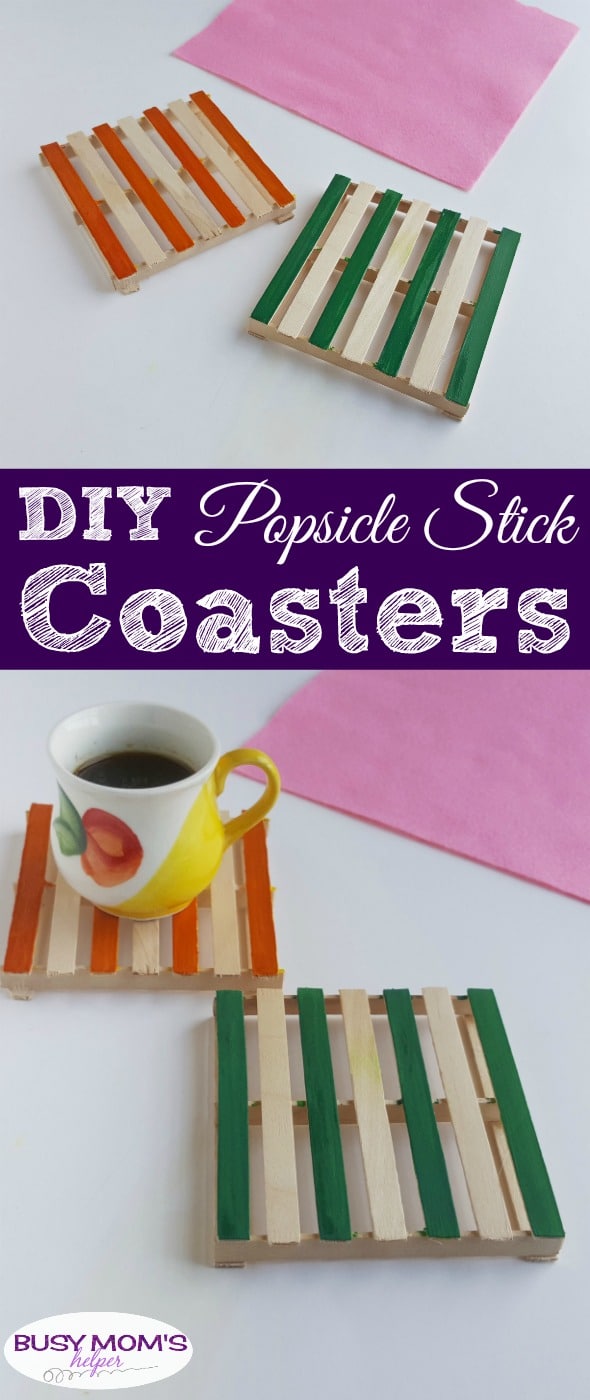 DIY Popsicle Stick Coasters / a fun craft for adults, kids, teens or anyone! #craft #diy #paint #popsiclestick #craftstick #project #activity