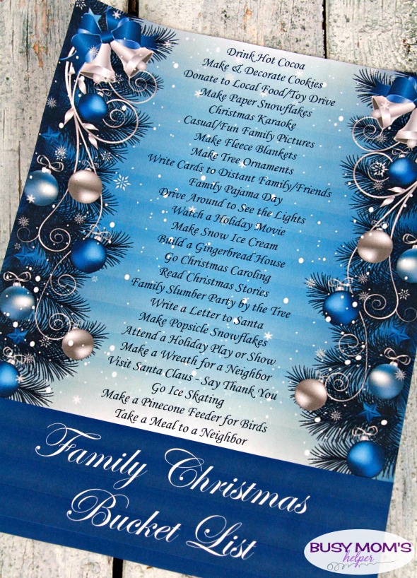 Free Printable Christmas Bucket List for Families - three styles to pick from! #christmas #holiday #freeprintable #bucketlist #holidayactivities #family #familychristmas #familyactivities #decemberactivities #decemberbucketlist #christmasbucketlist