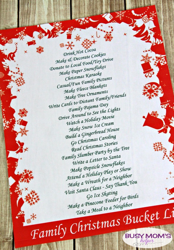 Free Printable Christmas Bucket List for Families - three styles to pick from! #christmas #holiday #freeprintable #bucketlist #holidayactivities #family #familychristmas #familyactivities #decemberactivities #decemberbucketlist #christmasbucketlist