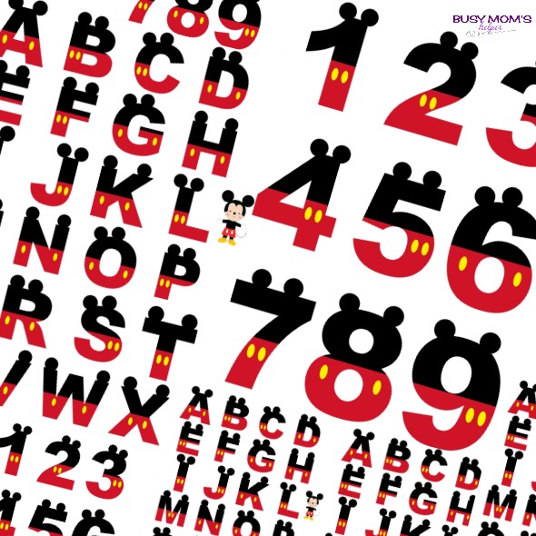 Free Printable Mickey Letters & Numbers #disney #mickeymouse #banner #printable #freeprintable #mickeyletters #mickeynumbers